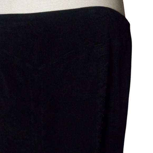 Ruby Cho Black 100% Suede Leather Whip Stitch Detail Maxi Skirt Size 12 - Picture 3 of 9